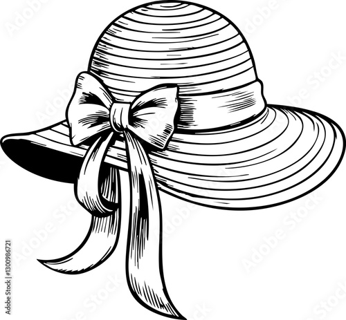 Elegant sun hat fashion beachside illustration summer vibe close-up accessory concept for style enthusiasts