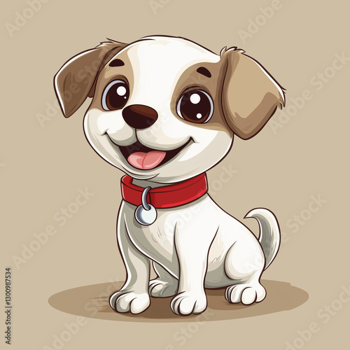 Cute dog cartoon vector illustration 