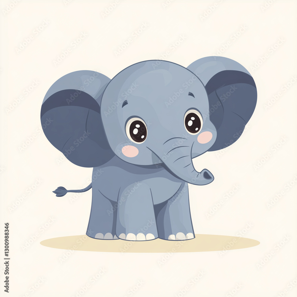 Fototapeta premium Cute elephant cartoon vector illustration.