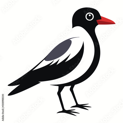 A cute black bird with wings line art icon sign silhouette vector illustration for photo overlays t-shirt print flyer poster design web banner.