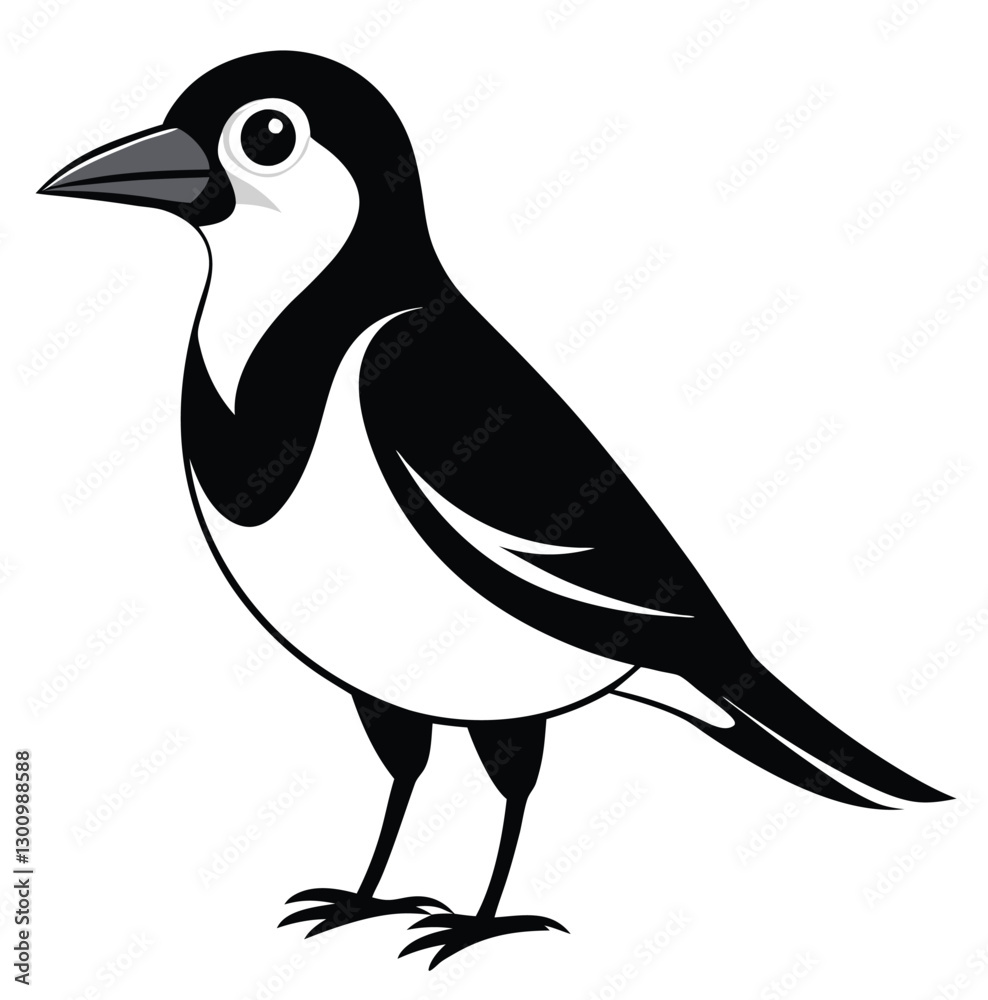 Fototapeta premium A black bird with wings line art icon sign silhouette vector illustration for photo overlays t-shirt print flyer poster design web banner.