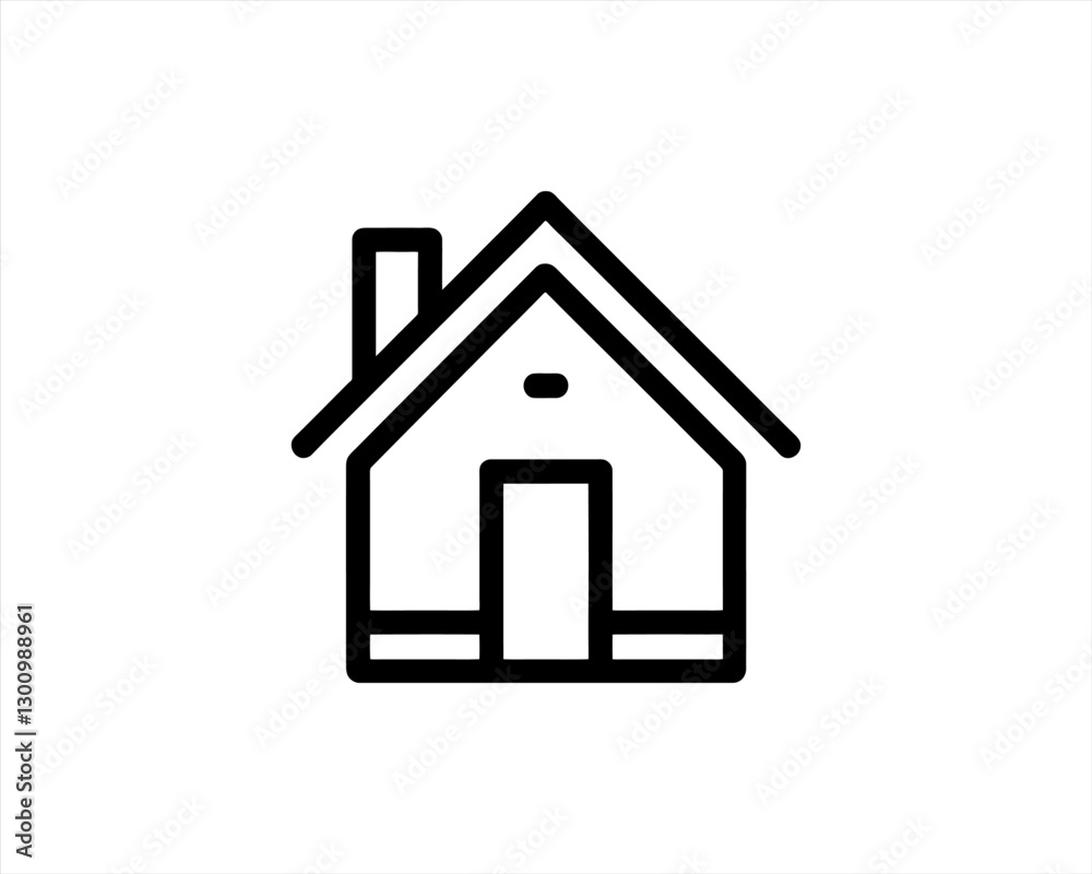 Home icon outline vector template. House line icon symbol. Thin line house logo icon. Home icon outline vector template. House line icon symbol. Thin line house logo icon.