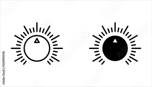 volume control icon set. volume control on white background.