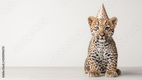 Leopard cub party celebration with tiger and lion themes indoor festivity joyful atmosphere close-up view photo