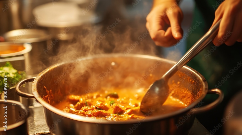 Spicy Curry Cooking: A Culinary Masterpiece in Action Spicy Curry Cooking: A Culinary Masterpiece in Action