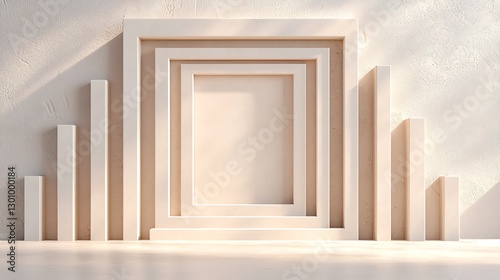 Geometric design installation modern studio 3d art minimalist environment perspective view creative concept