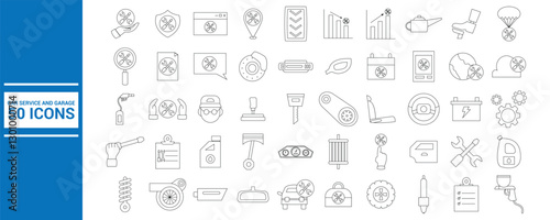 Car Service And Garage Icons. Easy To Edit. EPS 10