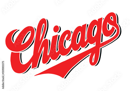 Hand drawn vector text "Chicago" on white background