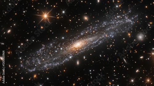 Wallpaper Mural A Vast Spiral Galaxy Surrounded by Countless Distant Celestial Objects Torontodigital.ca