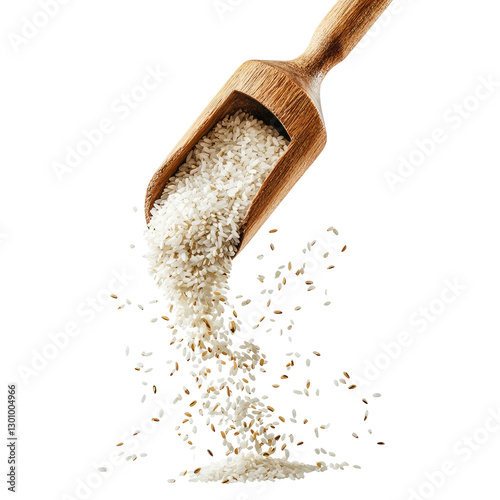 Obraz na płótnie uncooked rice being poured on transparent background w salonie
