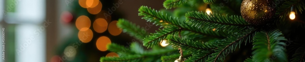 Fresh pine garland draped on top of a Christmas tree with twinkling lights and ornaments, ornaments, tree top, decorated Fresh pine garland draped on top of a Christmas tree with twinkling lights and ornaments, ornaments, tree top, decorated