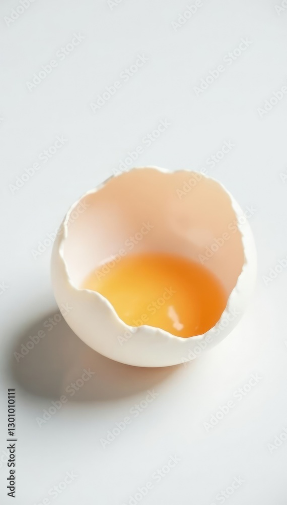 single eggshell shell lying flat on white background, background, rounded single eggshell shell lying flat on white background, background, rounded