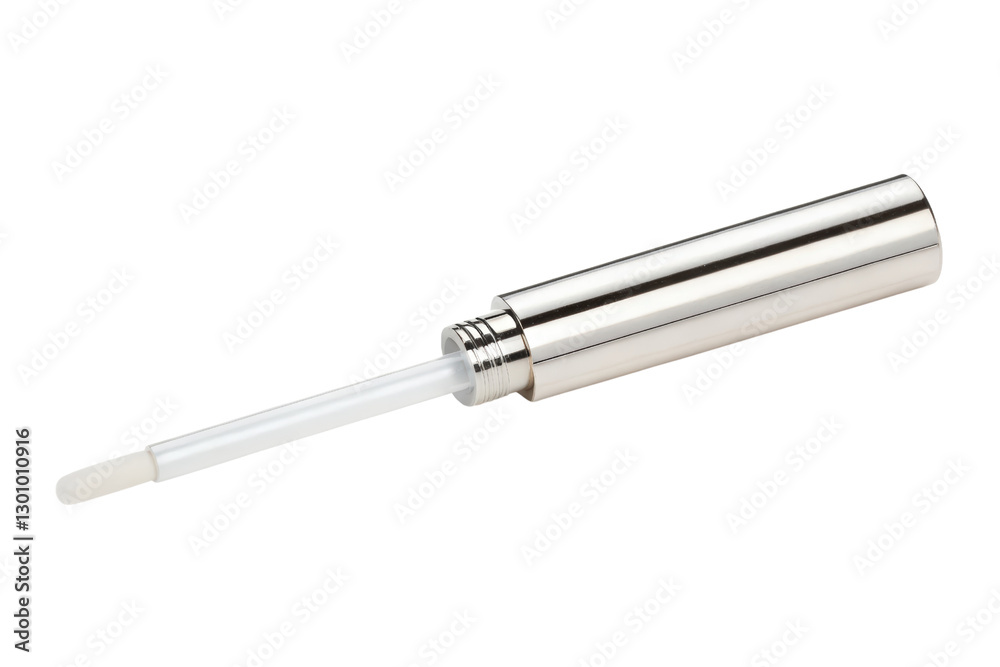 Metallic Lip Gloss Applicator with White Wand isolated with transparent background Metallic Lip Gloss Applicator with White Wand isolated with transparent background
