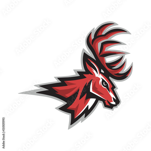 Hand drawn vector illustration of a deer head mascot