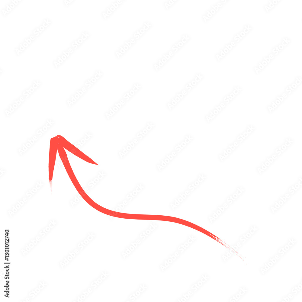 Red grunge arrow direction