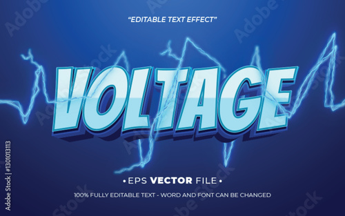 Voltage editable text effect vector template with 3d style