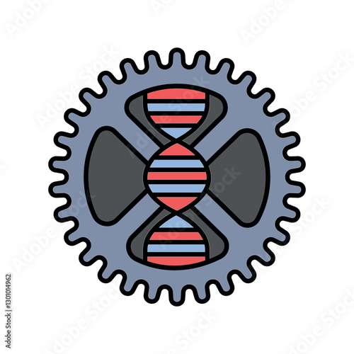 Genetic engineering color line icon.