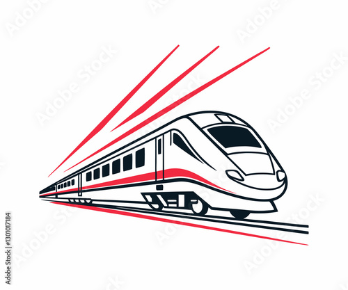 Fast Train in Motion, a Vector Illustration