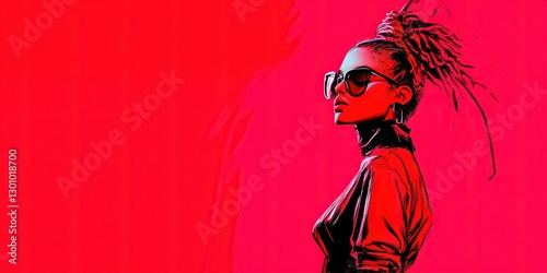 ambivalent fashionista in modern abstract style