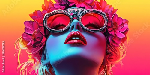 ambivalent fashionista in modern abstract style
