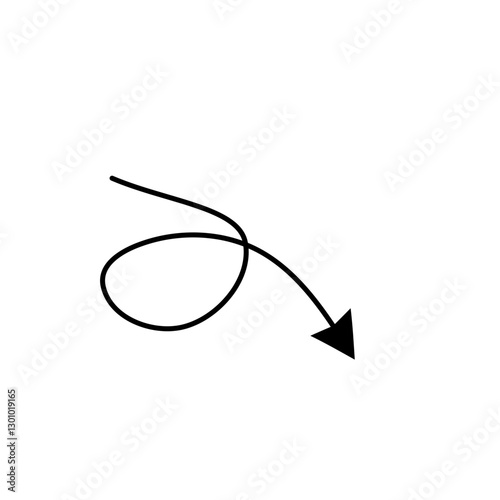 Black twist arrow icon on transparent background. twist style arrow icon for your web site design, logo, app, UI. arrow indicated the direction symbol. curved dash arrow sign.