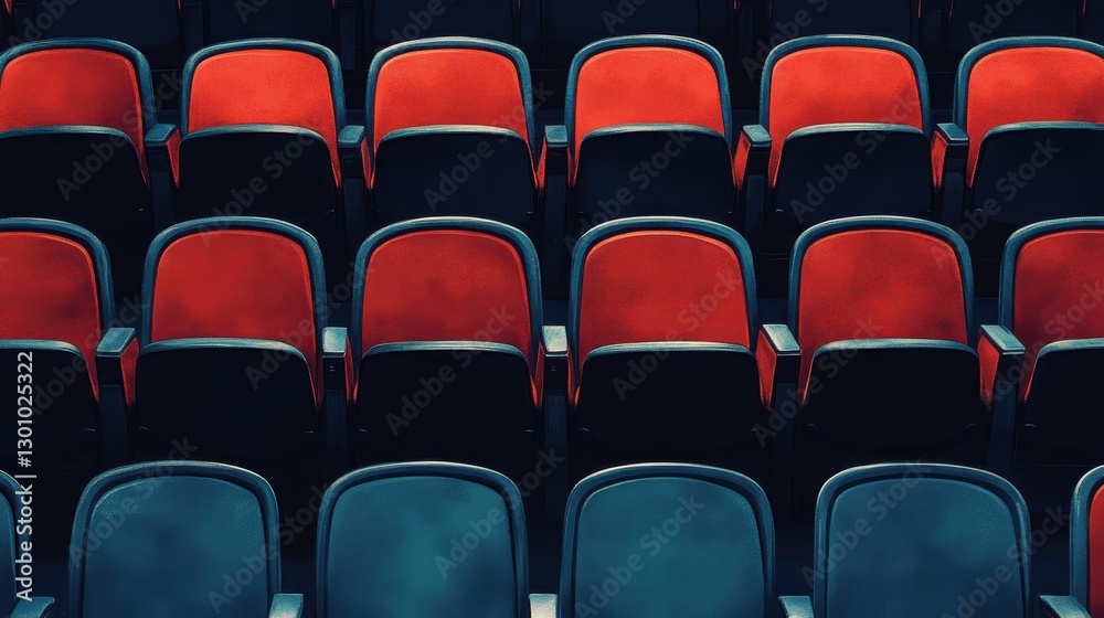 Naklejka premium A close up of a grid of theater seating rows