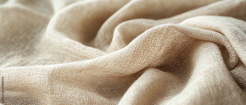 Soft Beige Textured Fabric with Gentle Folds Soft Beige Textured Fabric with Gentle Folds