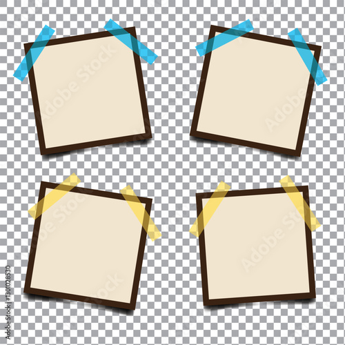 Set of polaroid photo frames isolated on white background. Template photo design. Vector illustration