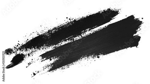 Black spray paint stripe, png with transparent background for graphic design and art projects.
