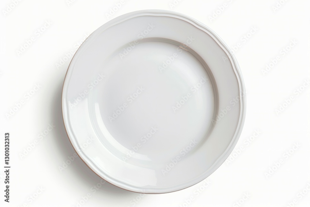 Elegant white plate on isolated background. AI image Elegant white plate on isolated background. AI image