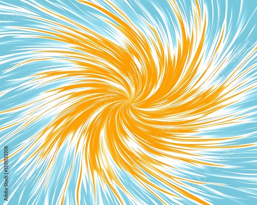 A spiraling vibrant abstract design with radiating lines and colors