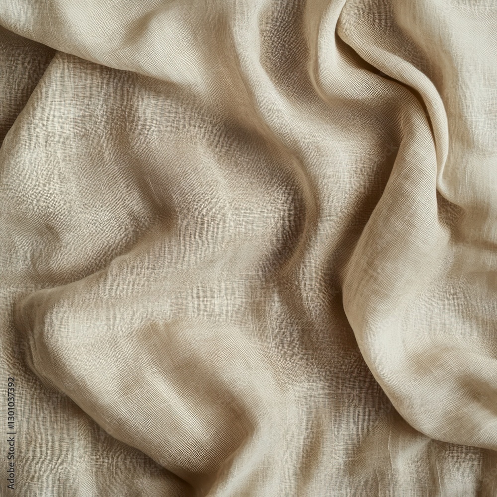 Textured Beige Fabric Drape Close Up Textured Beige Fabric Drape Close Up