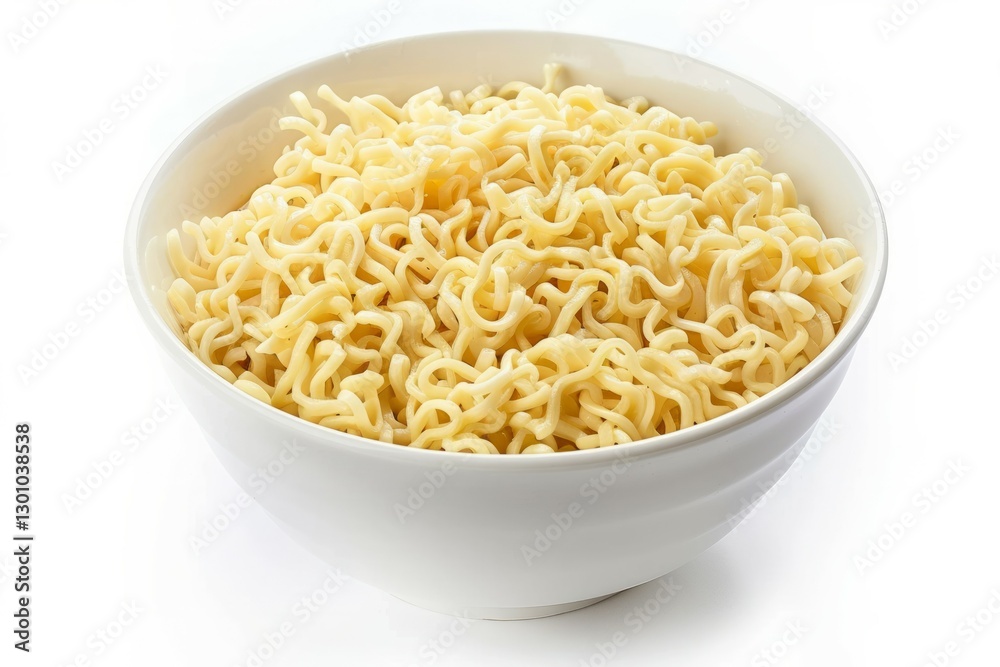 Steaming bowl of ramen with scallions on white background. AI generated. Steaming bowl of ramen with scallions on white background. AI generated.