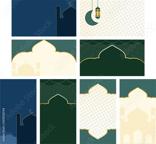 collection of Ramadan backgrounds with various models and shapes