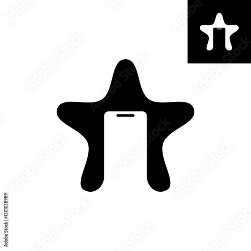 star phone logo with an elegant and simple shape