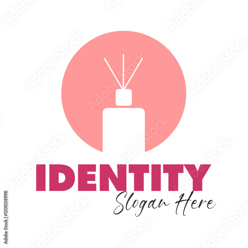 aromatherapy logo with pink color and simple and elegant shape