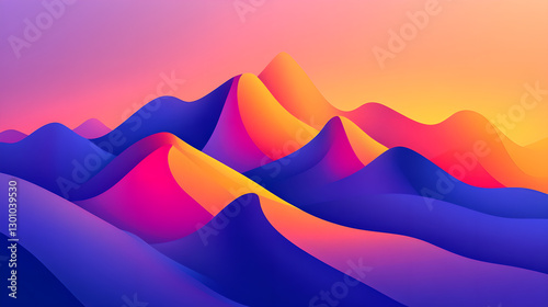 Colorful Undulating Mountains