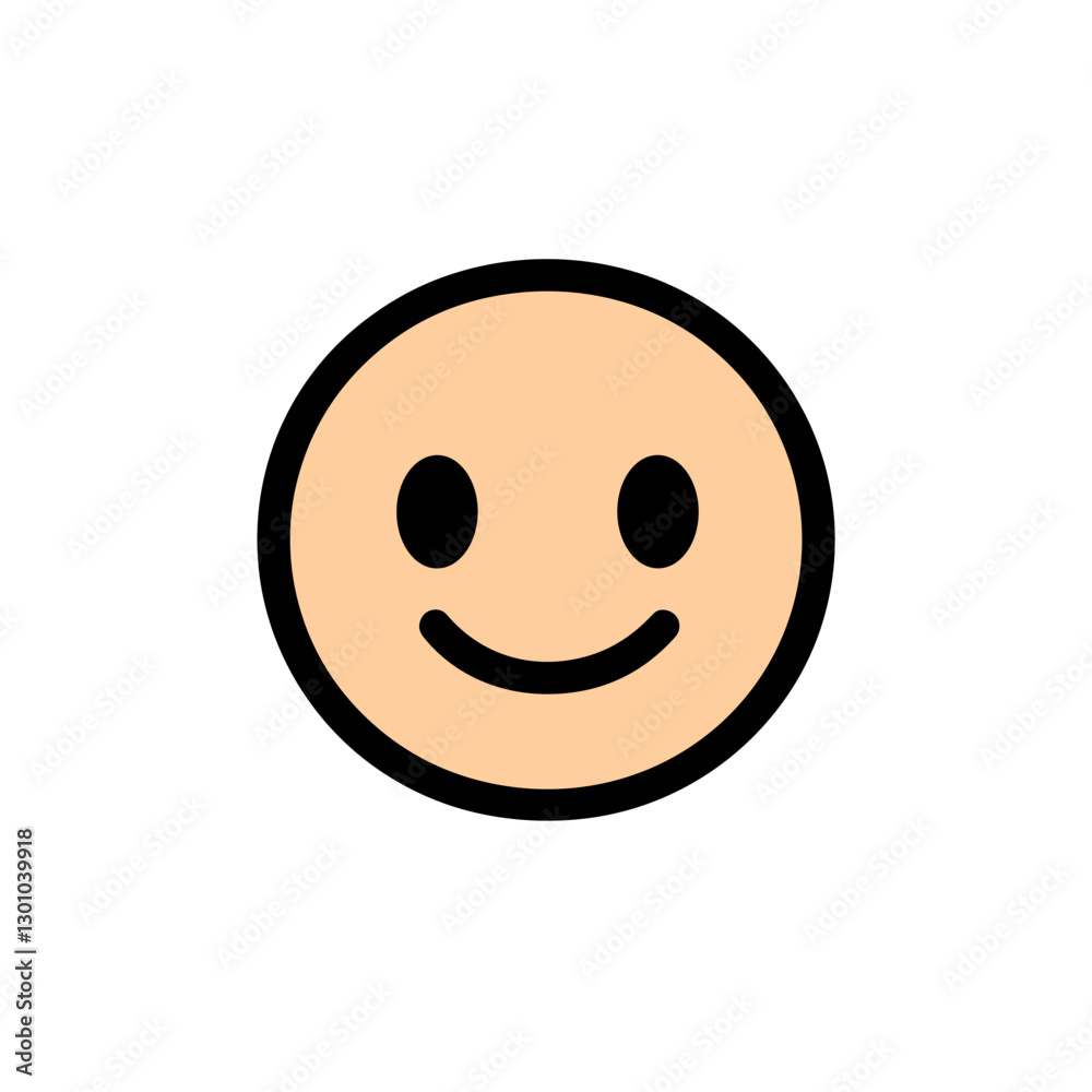 Fototapeta premium Smiling face emoji expressing happiness, digital art, joy