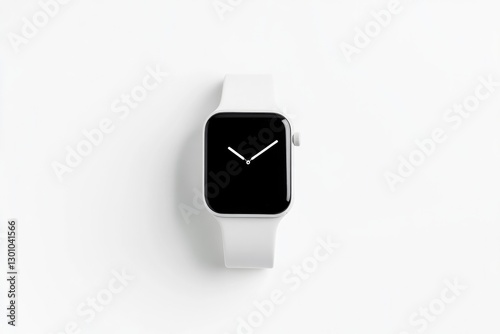 high-resolution image of modern minimalist smartwatch available for purchase elegantly centered on seamless white background