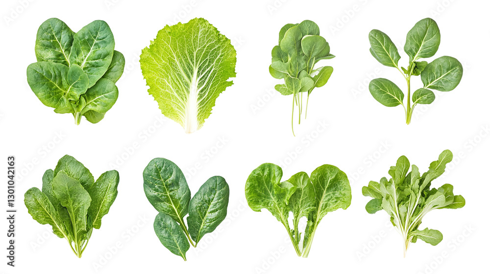 Fresh and healthy lettuce leaves isolated on transparent background - high quality png.