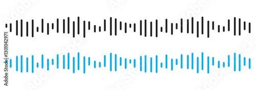 Podcast soundwave line of voice. Record music player. Mobile talk track. Message sound wave. Social network speech audio. Equalizer icon with spectrum noise. Vector illustration.

