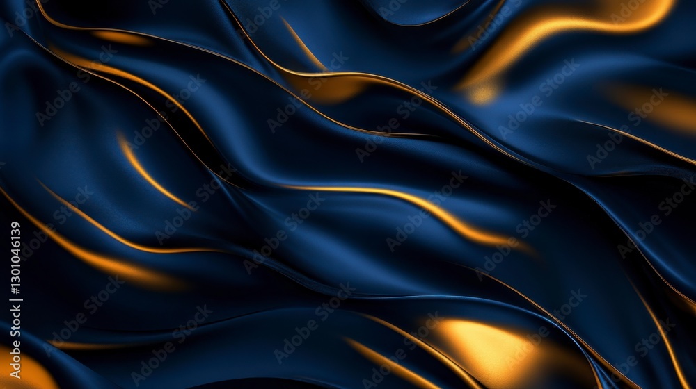 Abstract Dark Blue and Gold Fabric Texture Abstract Dark Blue and Gold Fabric Texture