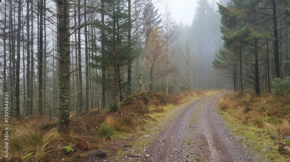 Obraz premium Misty Forest Path