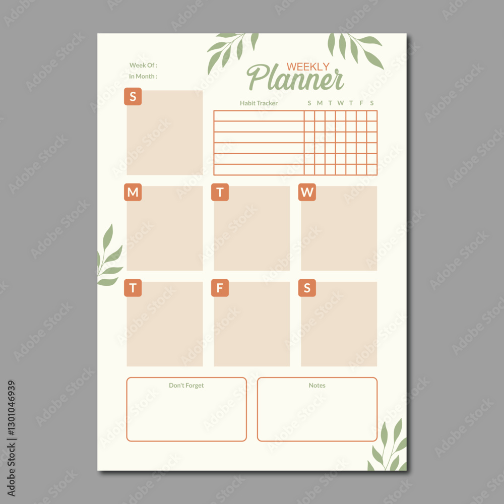 Naklejka premium weekly planner template vector