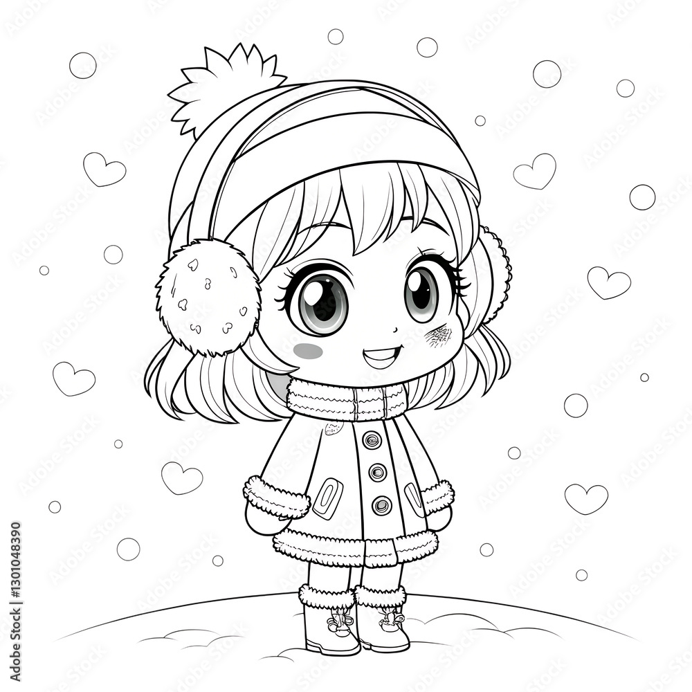 Fototapeta premium girl in winter clothes