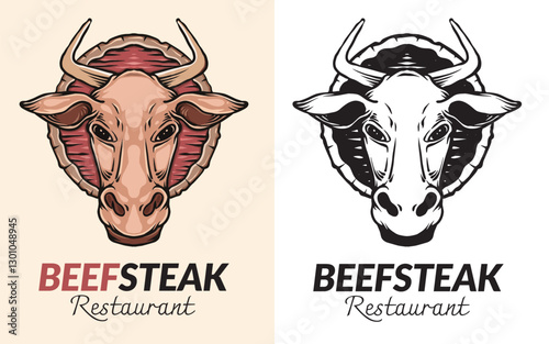 Beef Steak Logo Vector Illustration