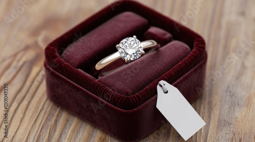 Elegant diamond engagement ring in a luxurious velvet box display