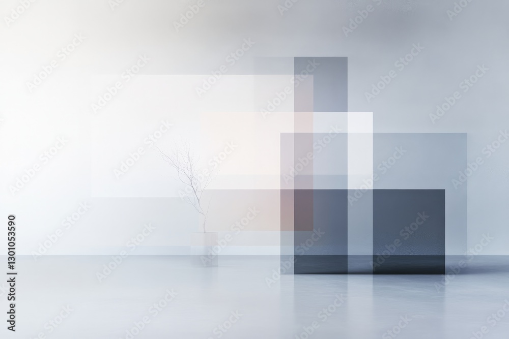 Fototapeta premium visually captivating abstract design featuring dynamic geometric shapes and flowing lines set against minimalist backdrop