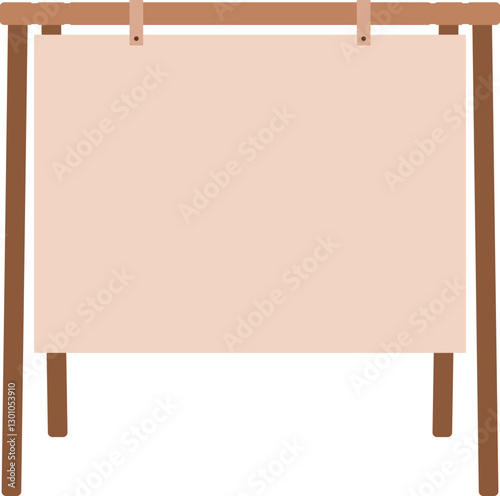 Illustration of a standing sign holder with blank copy space. Empty sign board for your design. 