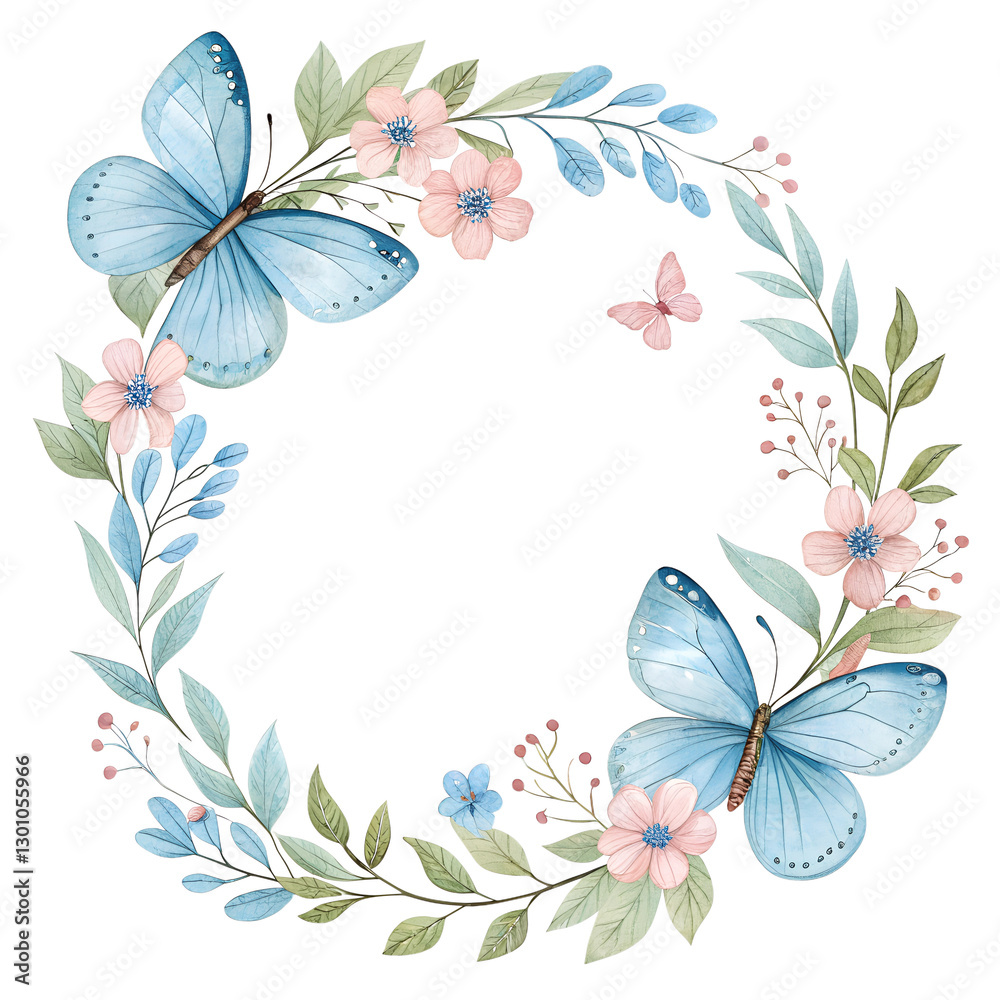 Obraz premium abstract floral background with butterflies